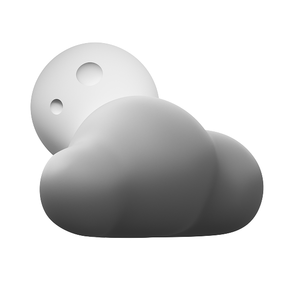 3d fluency moon and cloud